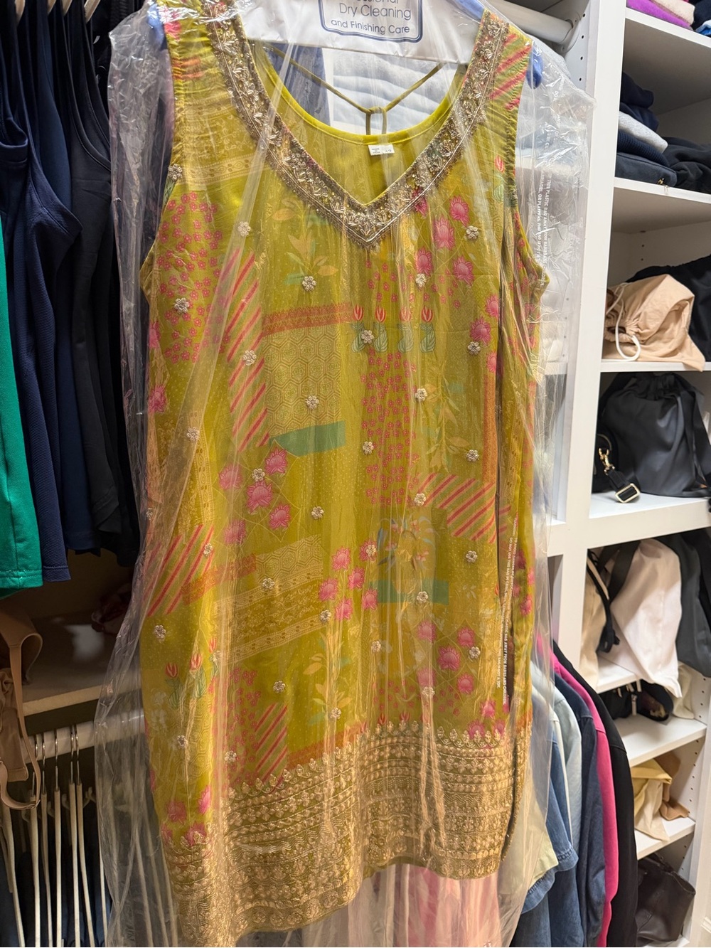 Yellow Embellished Floral Salwar Kameez Set